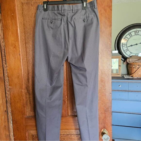 Banana Republic 33x34 Gray Small Pattern 54023 Slim Fit Cotton Mens Pants - Picture 1 of 7